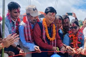 स्याङ्दी खोलामा झोलुङ्गे पुल निर्माण ,बाढीका कारण आवतजावत गर्न नपाउने अवस्थाको अन्त्य