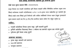 साना सिँचाई कार्यक्रममा सहभागी हुने सम्बन्धी सुसूचना