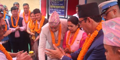मुख्यमन्त्री बानियाँद्धारा नवनिर्मित ट्राफिक प्रहरी मुग्लिनको भवन उद्घाटन